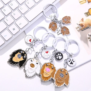 Emaille-Hunde-Schlüsselanhänger mit I Heart Dogs Anhängern in verschiedenen Farben