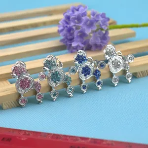 Creative Poodle Shape Pet Pendant Alloy Rhinestone Inlaid Dog Tag Necklace Accessory For Cats And Dogs Various Colors