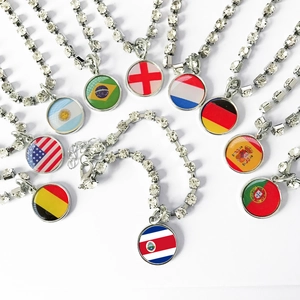 Collier pour Animaux de Compagnie en Strass pour Chiens Chats Pendentif Drapeau National Chaîne de Tennis en Cristal Bijoux