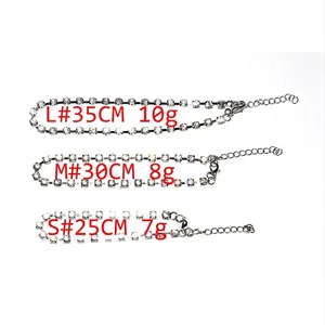 Collier minimaliste en strass pour animaux avec chaîne d'extension et tailles S, M, L