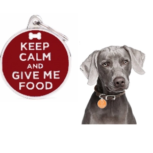 Médaille d'Identification Ronde pour Animaux en Alliage de Zinc Avec Motif d'Os Keep Calm Pendentif Anti-perte pour Accessoires de Collier pour Chien et Chat