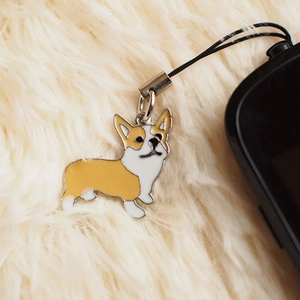 Niedlich Cartoon Corgi Hund Emaille Metall Schlüsselanhänger Telefon Anhänger Für Damen Tasche Zubehör Mode Tier Schmuck Geschenk