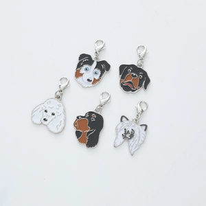 Cartoon Dog Head Enamel Alloy Keychain Cute Pet Breed Charm For Bag Decoration Purse Pendant Jewelry Accessories