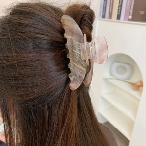 Eleganter Marmortextur Haarklammer Glitzer Schimmer Hai Haarklammer Für Damen Mädchen Einfacher Haarschmuck Zum Styling
