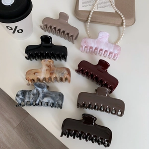 Large Hair Claw Clip Acetate Texture Strong Hold Geometric Square Nonslip Shark Clip For Women Thick Hair Accessory