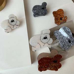 Cute koala shaped acetate hair claws in various marble and tortoiseshell patterns