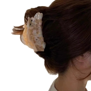 Cute cartoon cat hair claw clip with marble texture for women high ponytail hairstyles