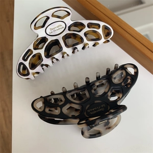 French style bicolored hollow hair claw clip with Barrette La France text logo