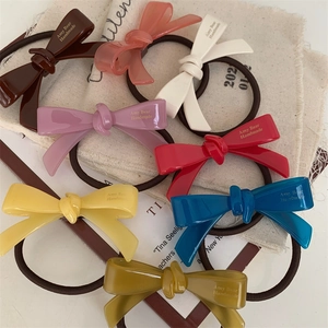 Lot de 8 chouchous à nœuds en acétate colorés pour coiffure quotidienne de femmes