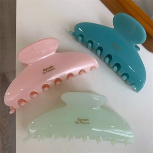 Pinces à cheveux élégantes en rose, bleu et vert avec des lettres dorées chic