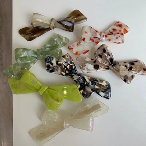 Ensemble de barrettes à nœuds en acétate de haute qualité avec divers motifs élégants