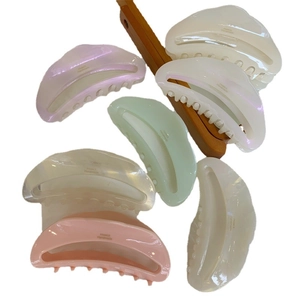 Morandi colors crescent acetate hair claw clips in French vintage style for women