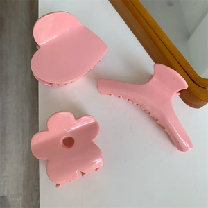 Dolce Fermaglio per Capelli in Acetato Rosa a Forma di Cuore Fiore Clip a Squalo Accessorio Moda Capelli per Donna Ragazza