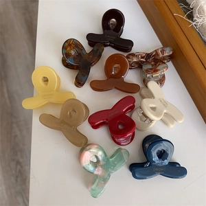 Pinces à Cheveux Petites en Acétate Style Coréen Imprimé Lettres Géométriques Barrettes à Cheveux Faits à la main Marbre Écaille de Tortue pour Femme Accessoires Quotidiennes