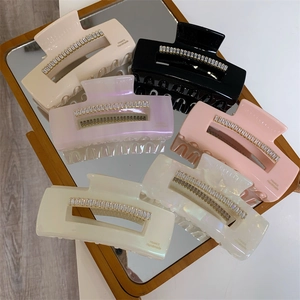 Pinces à cheveux en acétate avec strass en zircon en six couleurs assorties