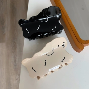 Cartoon dog hair claws in black and beige finishes for creative styling accessories