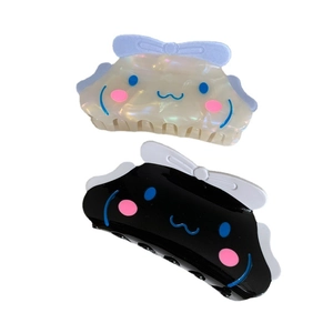 Niedliches Cinnamoroll Haarklammer-Set aus Acetat in Perlmuttweiß und glänzendem Schwarz