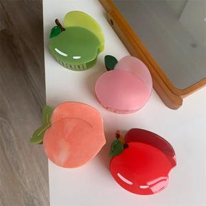 Molla per Capelli a Forma di Frutta in Acetato per Donna Motivo a Mela Pesca Accessori per Capelli Fermagli a Granchio