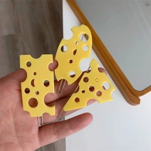 Pince à Cheveux en Acétate Simulation de Fromage Suisse Créative pour Femmes Jaune Design Amusant Barrette Accessoires de Cheveux