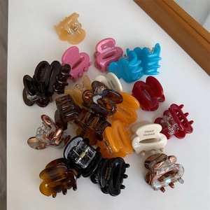 Mini pinces à cheveux en acétate coloré et écaille de tortue avec logo France Handmade