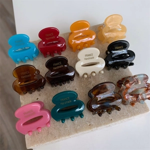 Lot de 11 mini pinces à cheveux en acétate coloré avec lettrage doré fait main