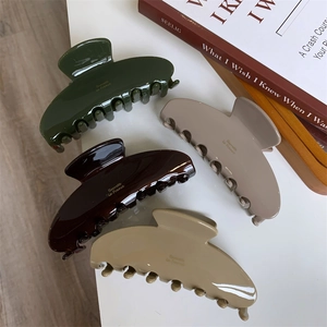 Vintage Acetate Large Hair Claw Shark Clip For Women French Style Hair Grip Barrette La France Letter Print Hair Accessories