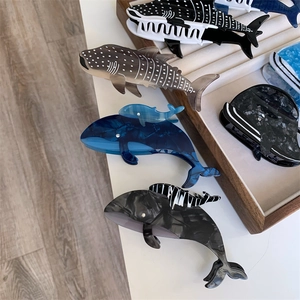 Pinces à cheveux en acide acétique en forme d'animaux marins comme des baleines et requins