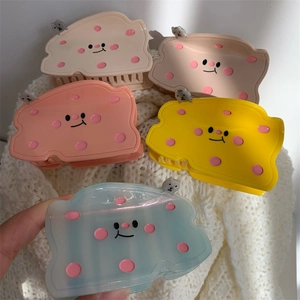 Süße Cartoon Käse Haarklammer Süßes Smiley-Gesicht Große Haarkralle Acetat Polka Dot Haarklammer Mit 3D-Katze Dekoration Für Damen Mädchen