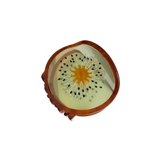 Creatieve haarklem met kiwi-fruitpatroon van schildpadhars en acetaatontwerp voor haar