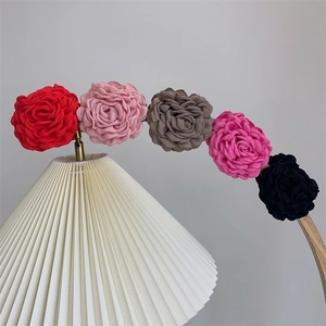 Handmade Fabric Rose Flower Hair Claw Clip Elegant Large 3D Floral Shark Clip For Women Retro Sweet Hair Accessories