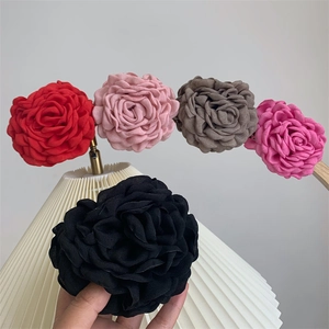 Handmade dry rose hair claw clip in five colors made of soft chiffon and silk fabric