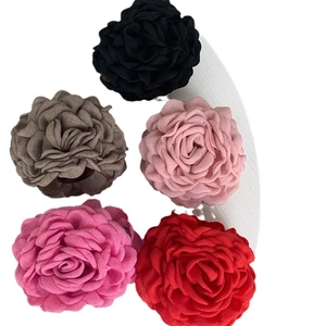 Elegant multi-layered fabric flower hair clips in five colors for women and girls
