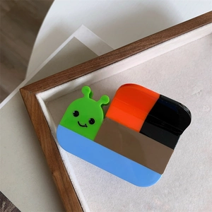 Pince à cheveux créative en forme d'escargot en acétate avec motif patchwork coloré