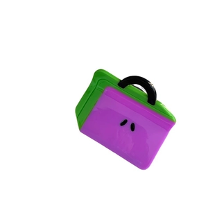 Creative handbag-shaped hair claw clip in purple and green colorful acetate material