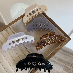 Acetat Haarklammer Minimalistisch Hohl Ausgeschnitten Metall Ösen Haargreifer Rutschfest Hai Clip Für Damen Täglich Haarschmuck
