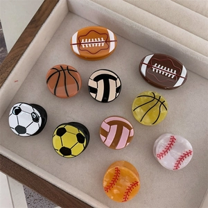 Pinzas de Pelo Pequeñas de Acetato Mini Pelota Deportiva Fútbol Baloncesto Rugby Voleibol Béisbol Accesorios para el Cabello Mujer Niños