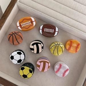 Set de 10 mini pinzas para el cabello con diseños de pelotas de fútbol y baloncesto