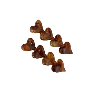 Sweet amber heart hair clips for women in vintage resin set for styling bangs