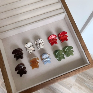 Set de mini pinces à cheveux ours colorées en résine de qualité pour coiffure femme