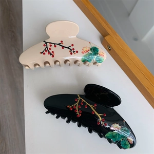 Lot de pinces à cheveux style chinois avec motifs lotus et détails en strass