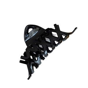 Pinza per capelli nera traforata in stile francese minimalista per acconciature donna
