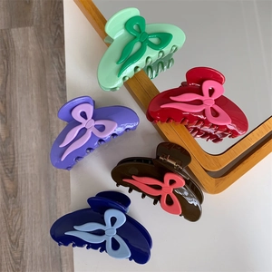 Pince à Cheveux Nœud en Acétate Style Y2K Millénaire Doux Cool Shark Clip pour Femmes Filles Accessoires de Coiffure