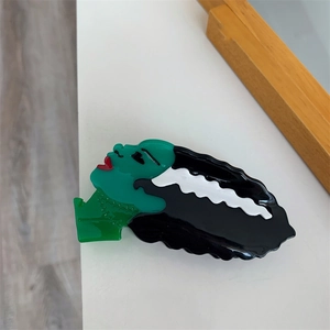 Pince à cheveux La Fiancée de Frankenstein en acétate avec un design créatif unique