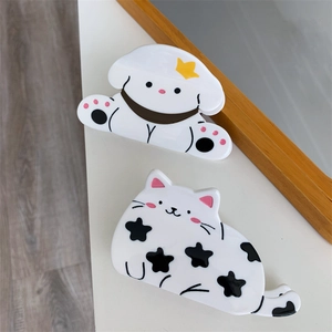 Süße Haarklammern aus Acetat mit minimalistischem Hunde- und Katzen-Design