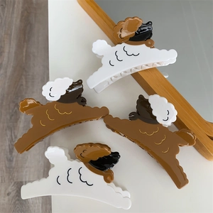 Süße Cartoon Hund Acetat Haarklammer Mittelgroße Tiere Teddy Pudel Shark Clip Mode Kopfschmuck Für Den Alltag
