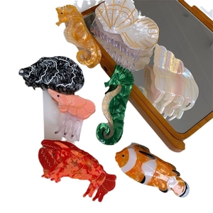 Molle per capelli creative a tema marino con forme di aragosta e pesce in acetato