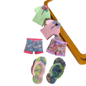 Creative acetate hair claw clips in colorful clothing and flip-flop shapes for women