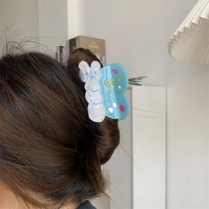 Dulce Pinza para el Cabello de Acetato de Mariposa para Mujer Fairy Artístico Hecho a Mano Patrón de Dibujos Animados Accesorio para el Pelo
