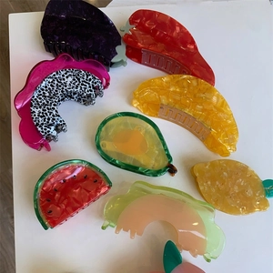 Femmes Mignon Acétate Fruits Légumes Pinces à Cheveux Douces Pinces Requin Épingles à Cheveux Forme de Fruits Bijoux de Mode Accessoires de Cheveux