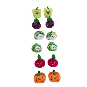 Set de pinzas para el pelo creativas de acetato con diseños de calabaza y rábano